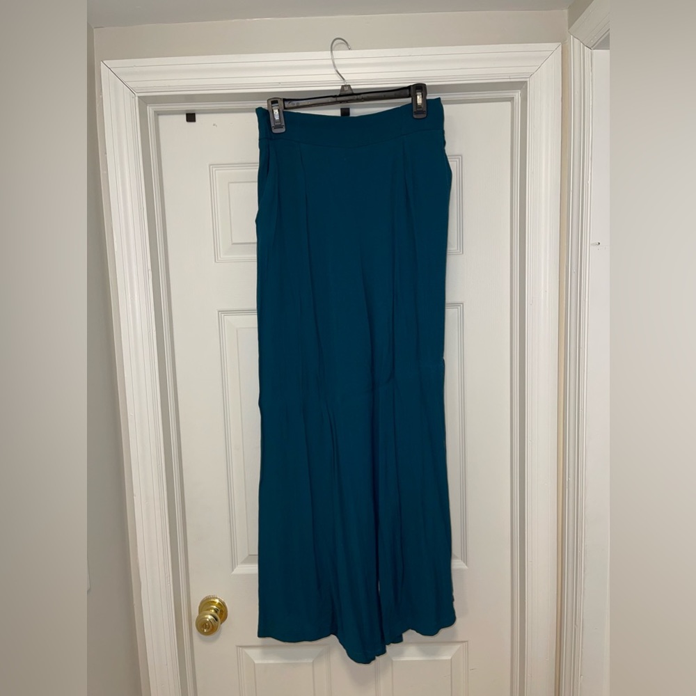 Free people teal palazzo wide leg pants